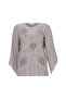Large Size Women's Blouse with Sprinkled Stone Motifs