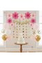 Flower Shaped Pink Fan Birthday Party Set - Fan - Gold Happy Writing - Gold Star - Balloon