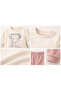 Baby Kids 2-Piece Set Cool Bear Printed Ecru Ribbed Sweatshirt + Gray Ribbed Pants Set 100% Cotton - 4