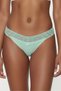 Mint Green Laser Cut Waist Lace Stitch-Free Non-Marking Women's Slip Panties-Comfortable Luxury Underwear - 4