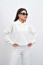 Women's White 3-Piece Tracksuit Set Zippered Sweatshirt Shorts Pants