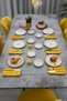 Colorful Floral Gold Decorated 18-Piece Cake Serving and Tea Set