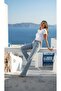 Women's Snow Blue Lycra Stretch High Waist Spanish Jeans Trousers - 3