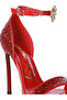 Women Straight Fire High Heel Glitter Stilettos in Red - 4