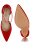 Women Microfiber Stiletto Sandals in Red - 5