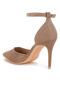 Women Microfiber Stiletto Sandals in Taupe - 3