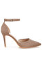 Women Microfiber Stiletto Sandals in Taupe - 2