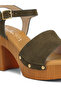 Women Suede High Block Sandals in Olive - 4