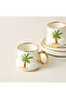 Palm Tree Print 12-Piece Espresso Cup and Saucer Set - 90 ml - 3