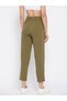 Women Olive Green Regular Fit Trousers - 4