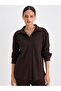 Women Coffee Brown Waffle Knit Button Down Shirt