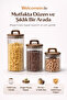 Set of 3 Glass Jars with Wooden Handle and Lid |   1250 ml + 950 ml + 650 ml |   Food Storage Jar - 4