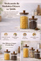 Set of 3 Glass Jars with Wooden Lid 1160 ml + 860 ml + 600 ml |   Kitchen Storage Jar - 4