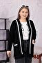Large Size Stripe Detailed Cardigan - 4