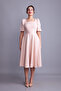 Cream Balloon Sleeve Square Neck Midi Dress