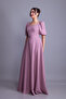 Dark Rose Dry Balloon Sleeve Square Neck Maxi Dress - 2