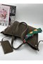Suede Khaki Women's Polen Hand and Shoulder Bag - 3