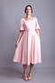 Powder Balloon Sleeve Square Neck Midi Dress - 4