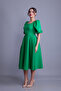 Grass Green Balloon Sleeve Square Neck Midi Dress - 2