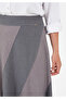 Kloş Plaid Appliqué Midi Skirt - 2