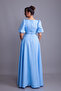 Baby Blue Balloon Sleeve Square Neck Maxi Dress - 6