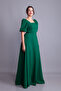 Emerald Green Balloon Sleeve Square Neck Maxi Dress - 4