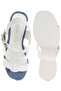 Women Chunky Pin Buckle Platform Heels in White - 5
