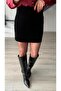 Black Suede Mini Skirt - 3