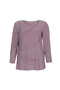Plus Size Women's Blouse with Asymmetric Collar and Stone Detail