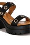Women Eyelet Detail Platform Heel Sandals in Black - 4