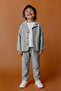 Boys' Cotton Gray Classic Jacket Set - Blazer Jacket & Pants + 3-Piece T-Shirt Set