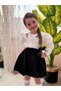 Girl's Suit with Balloon Skirt and Embroidered Shirt - 3