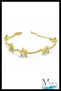 Gold Color Zircon Stone 5 Row Star Bracelet Adjustable Chain Bracelet (16+5 cm)