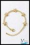 Gold Color Zircon Stone 5 Row Star Bracelet Adjustable Chain Bracelet (16+5 cm) - 3