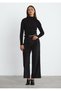 Black Corded Fabric Velvet Viola Trousers - 3