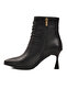 Black Fur Lined Zippered Women's Heeled Boots 9652003 Z - 2