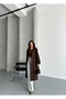 Laura Belted New Season Lined Premium Quality Comfortable Fit Women's Melton Coat Jacket - 2
