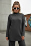 Women's Loose Fit Half Turtleneck Tunic and Bottom Top Set with Elastic Waist Pants - 6