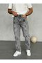 P29472 Design Smoked Washed Stitched Baggy Pants