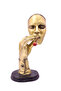 Retro Abstract Face Sculpture – Gold Modern Artistic Resin Figurine for Home & Office Décor