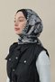 Rose Pattern Silk Voile Shawl Black - 2