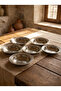 Set of 6 Authentic Tattoo Patterned Steel Serving Plates – Handcrafted Service Plates - 2