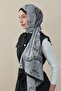 Ethnic Pattern Voile Silk Shawl Black - 2