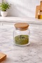 Clairo 9-Piece Glass Spice Jar Set, Wooden Lid Sealed Jar with 3-Tier Stand and Labels - 2