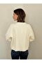 Design Floral Buttoned Jacket Cardigan Women Ecru - 5