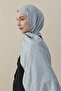 H Pattern Cashmere Silk Shawl Silver - 4