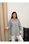 Striped Shirt and Butterfly Embroidered Sweater Two-Piece Set 0243 - Anthracite - 7
