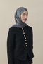 H Pattern Cashmere Silk Shawl Anthracite