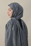 H Pattern Cashmere Silk Shawl Anthracite - 5
