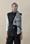 Ethnic Pattern Voile Silk Shawl Black